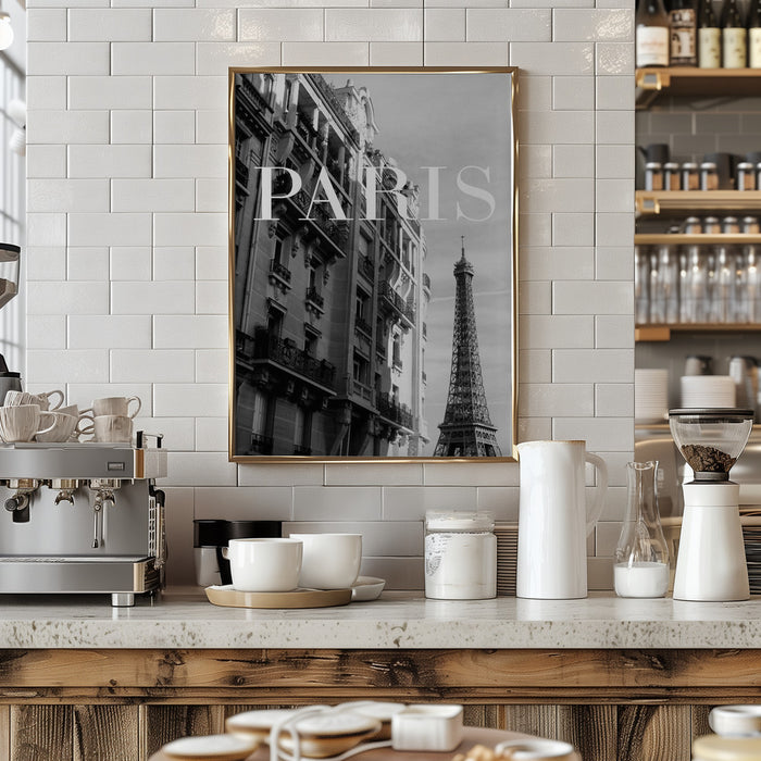 Paris Text 3 Framed Art Modern Wall Decor