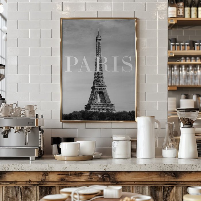 Paris Text 2 Framed Art Modern Wall Decor