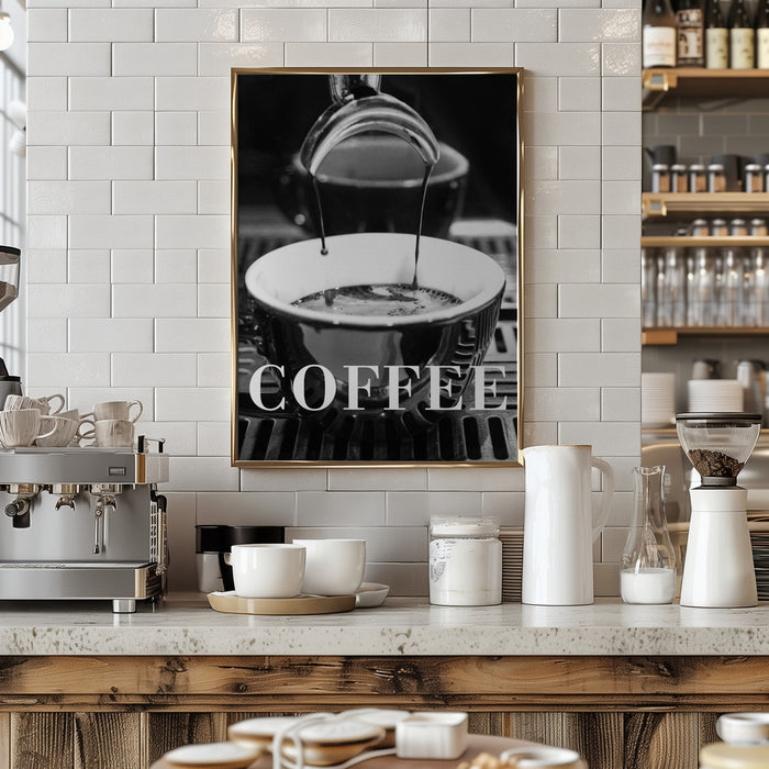 Coffee Text 2 Framed Art Modern Wall Decor