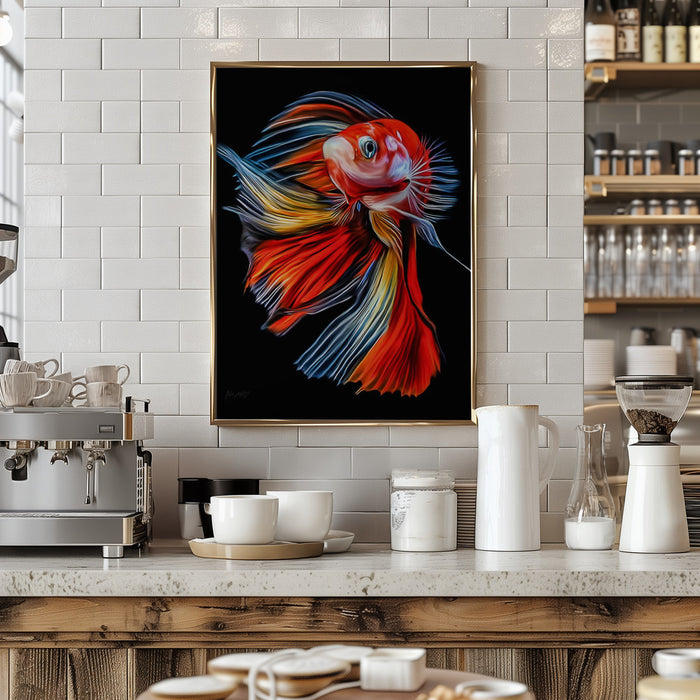 Colorful Fish Framed Art Wall Decor