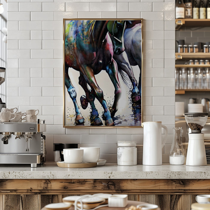 Galloping Framed Art Modern Wall Decor