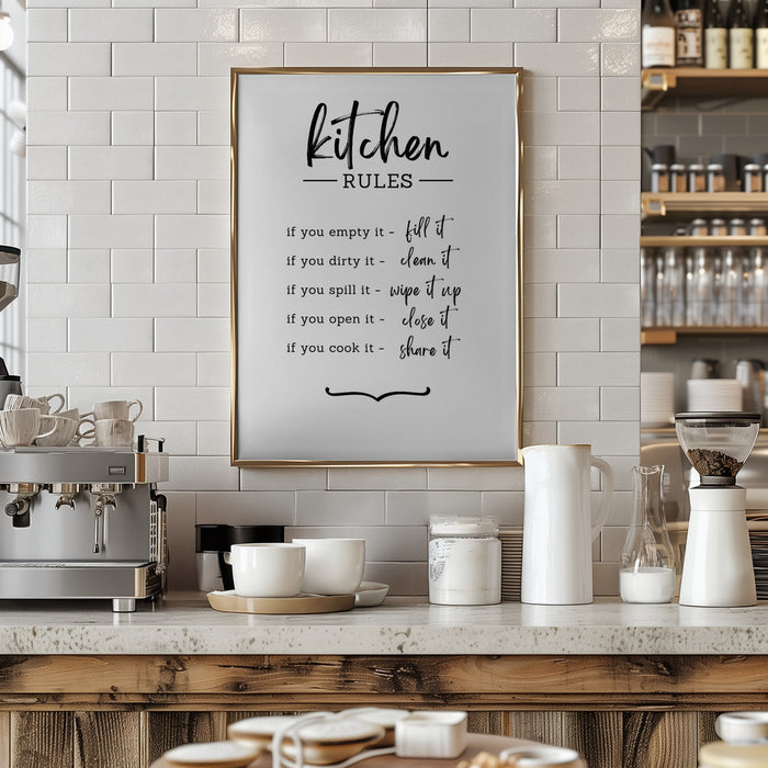 Kitchen Rules Framed Art Wall Decor