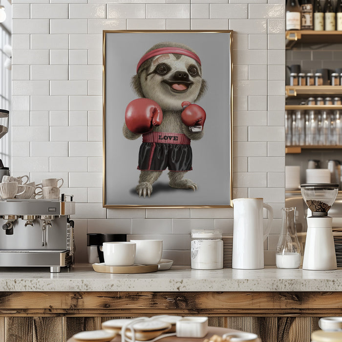 the boxing sloth Framed Art Wall Decor