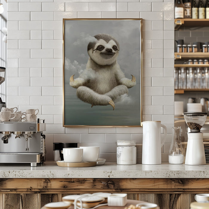 sloth meditating Framed Art Wall Decor