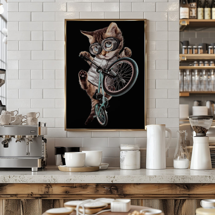 bmx cat Framed Art Wall Decor