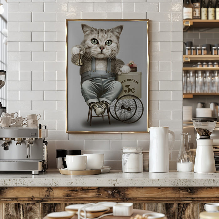 ice cream seller Framed Art Wall Decor