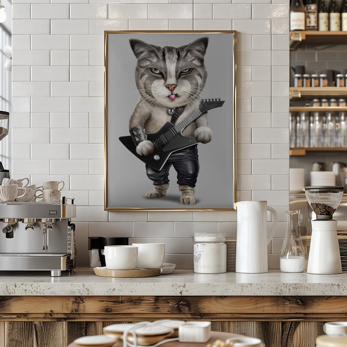 heavy metal cat Framed Art Wall Decor