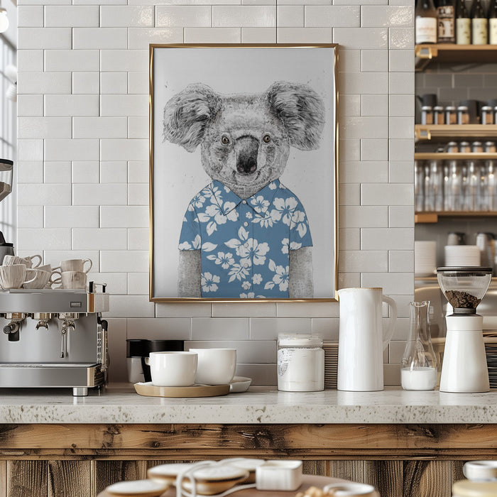 Summer Koala (blue) Framed Art Wall Decor