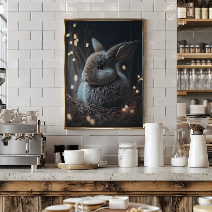 Bunny In The Nest Framed Art Modern Wall Decor