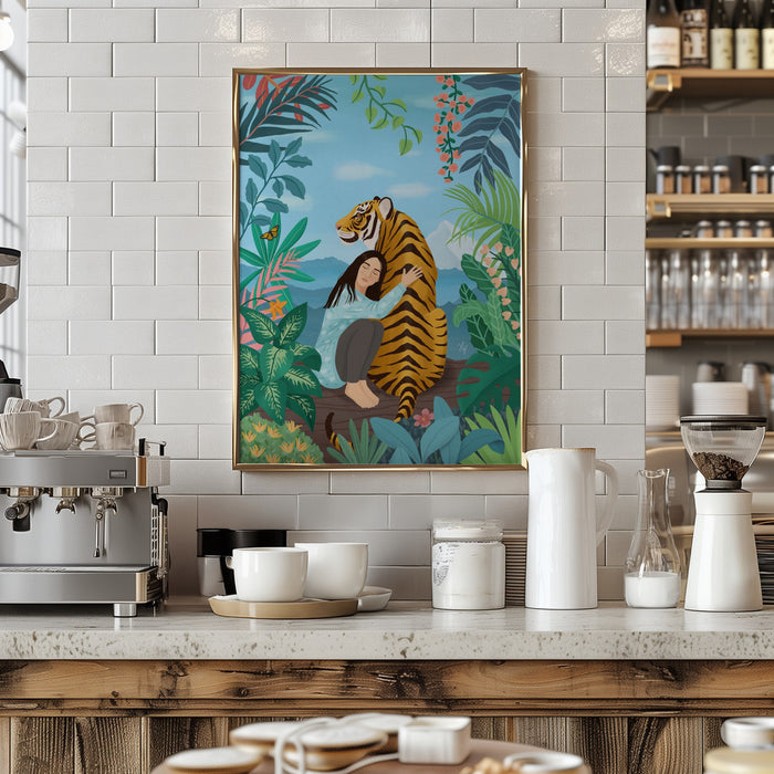 Tiger Framed Art Modern Wall Decor