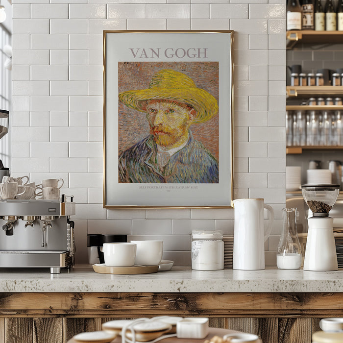 Self Portrait With Straw Hat Framed Art Wall Decor