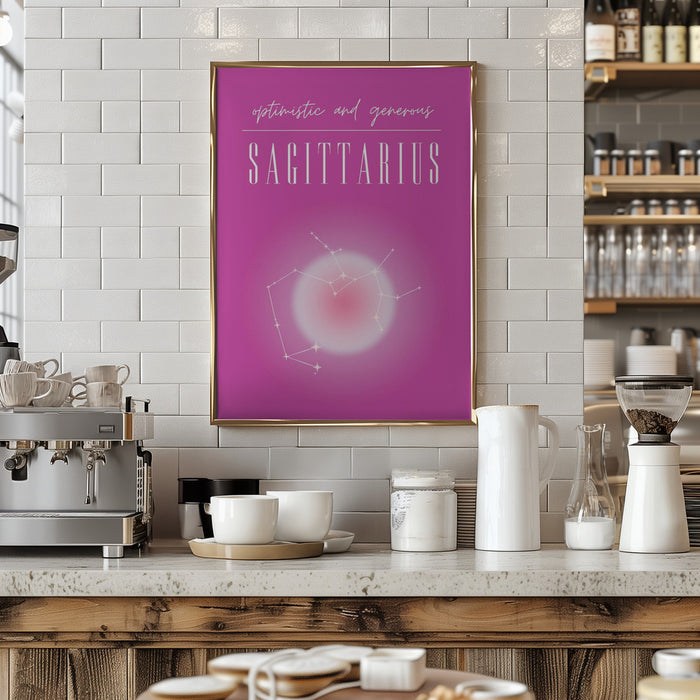 Sagittarius Zodiac Print Art Framed Art Modern Wall Decor