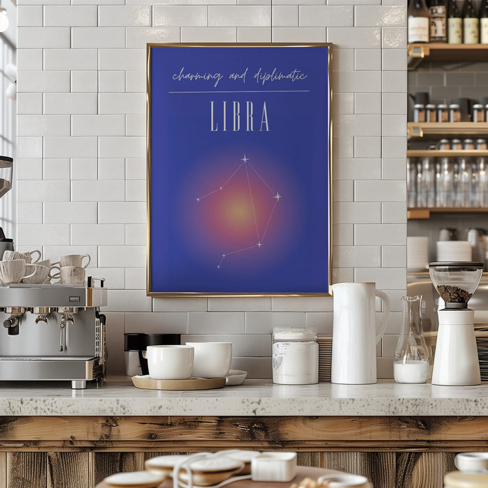 Libra Zodiac Print Art Framed Art Wall Decor