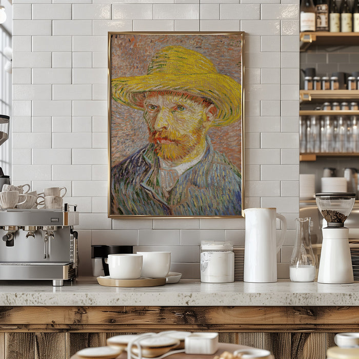 Self Portrait With Straw Hat Framed Art Wall Decor