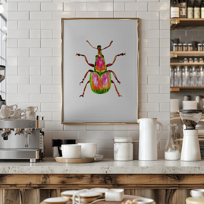 Apricot weevil or Epirhynchites auratus Framed Art Wall Decor