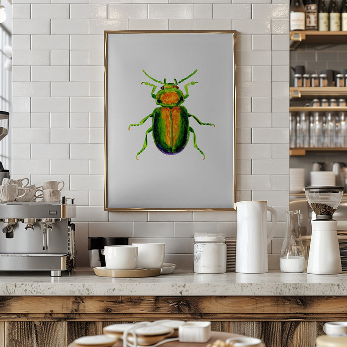 Tansy beetle or Chrysolina graminis Framed Art Modern Wall Decor