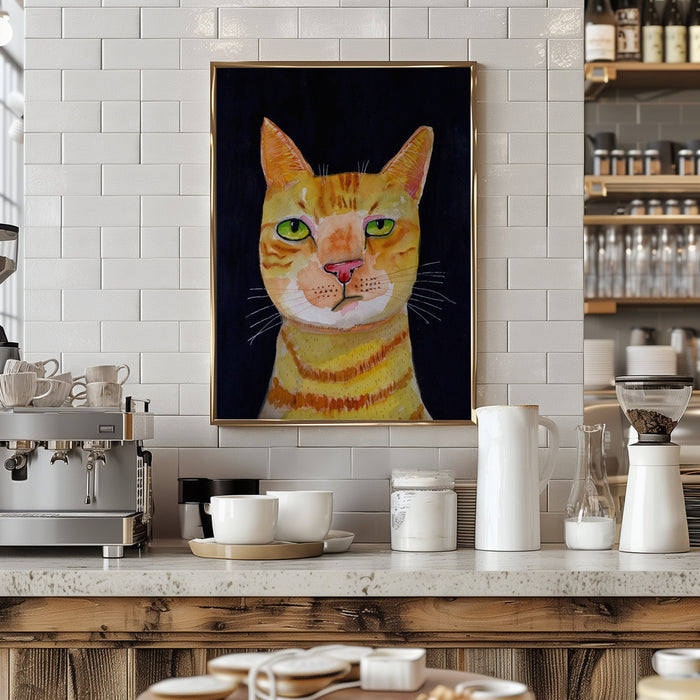 Ginger Cat Framed Art Wall Decor