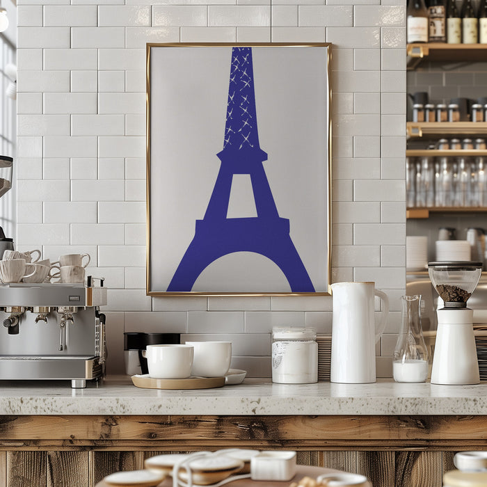 Eiffel Bleu Framed Art Wall Decor