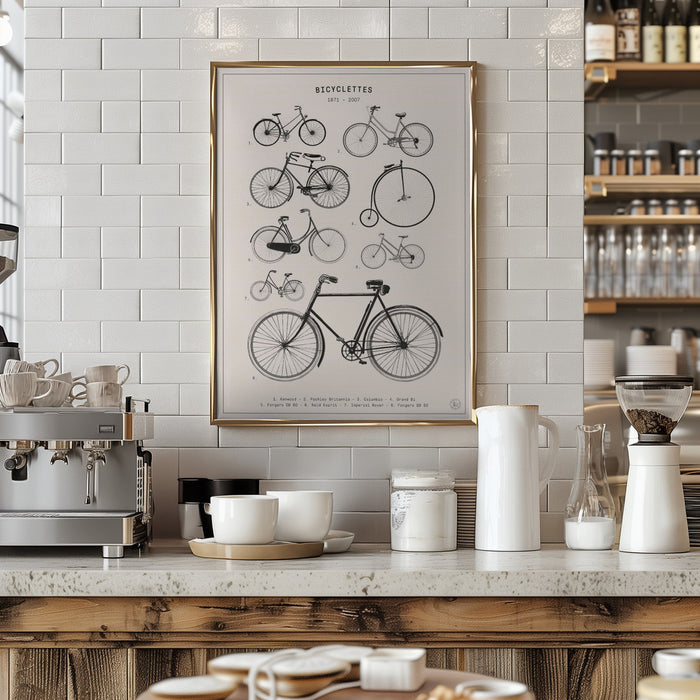 Bicyclettes Framed Art Modern Wall Decor