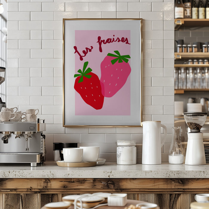 Les Fraises Framed Art Modern Wall Decor