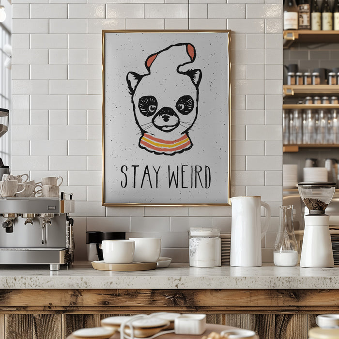 Stay Weird Framed Art Modern Wall Decor