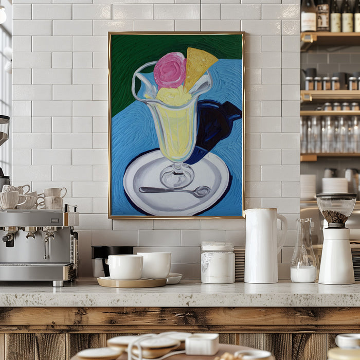 Raspberry and Vanilla Ice Cream Framed Art Wall Decor