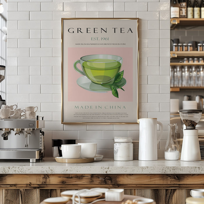 Green Tea Est. 1961 Framed Art Wall Decor