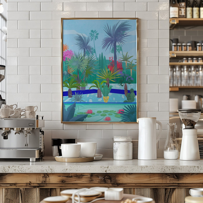 Moroccan Garden Framed Art Modern Wall Decor