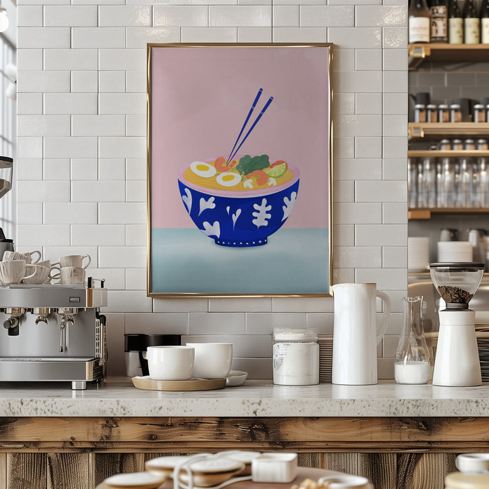 Ramen Bowl Framed Art Modern Wall Decor