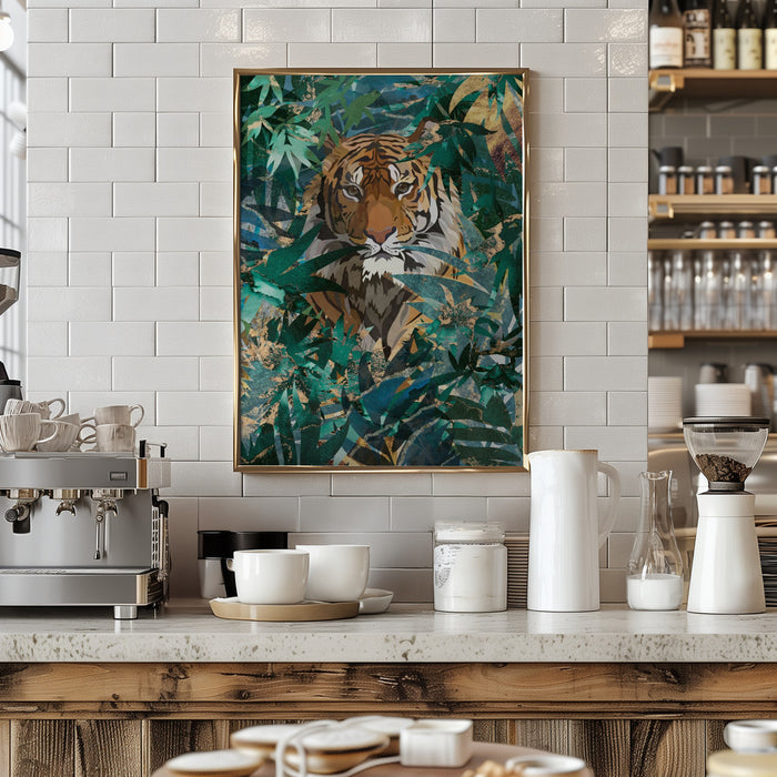 Tiger in the jungle 2 Framed Art Wall Decor