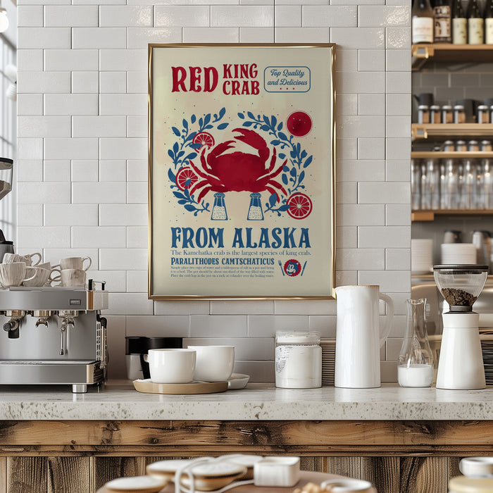 Crab kitchen print Framed Art Wall Decor