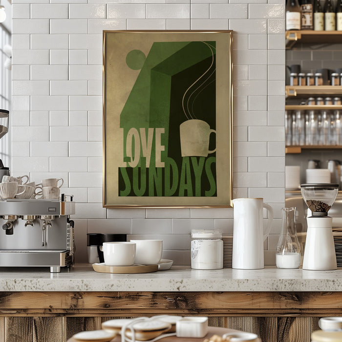 Love Sunday print Framed Art Modern Wall Decor