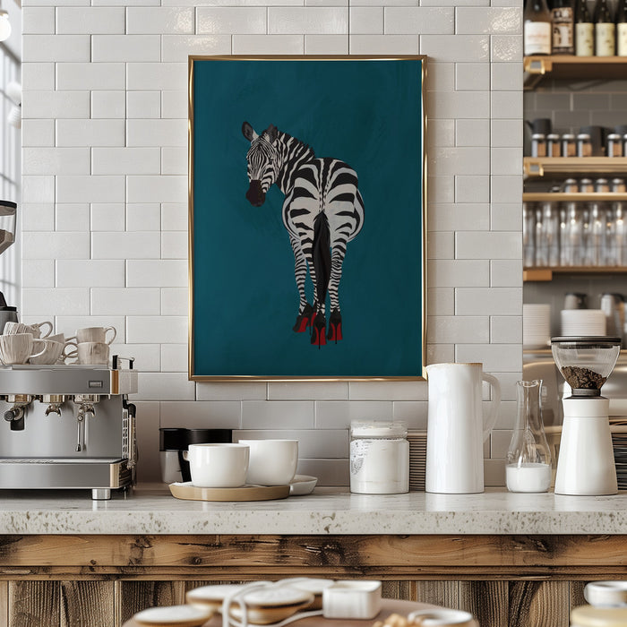 Zebra heels Framed Art Wall Decor