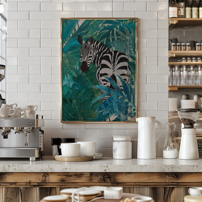 Zebra in the jungle 1 Framed Art Wall Decor