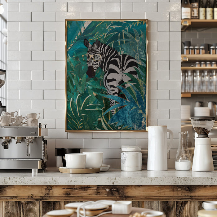 Zebra in the jungle 2 Framed Art Wall Decor