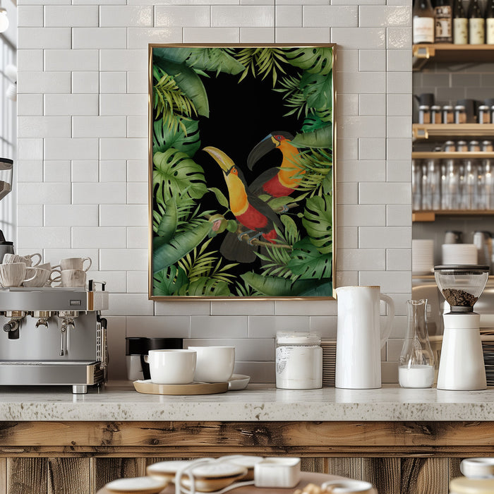 Jungle With Toucans Framed Art Wall Decor