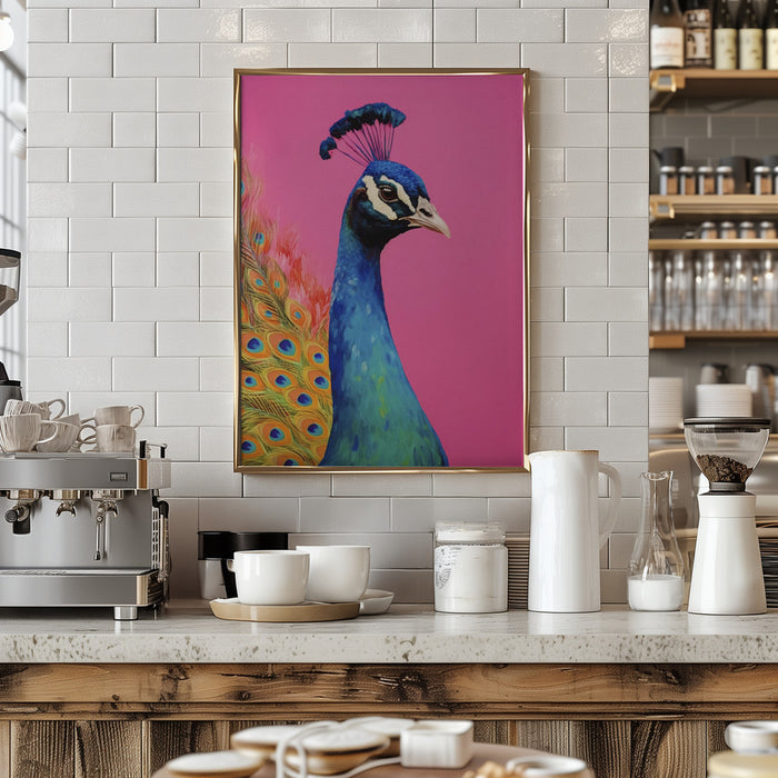 Beautiful Peacock Framed Art Modern Wall Decor