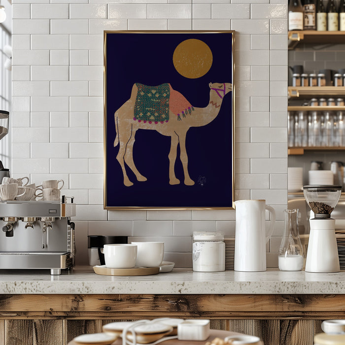 Camel and Moon   Erum Khalili.png Framed Art Modern Wall Decor