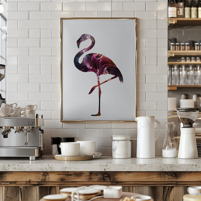 Flamingo Silhouette Framed Art Wall Decor