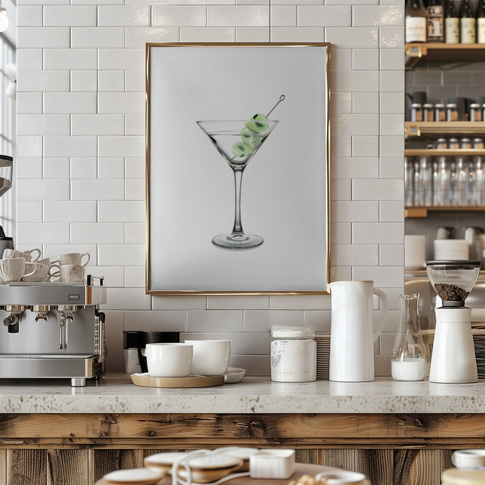 UFO Martini Framed Art Modern Wall Decor