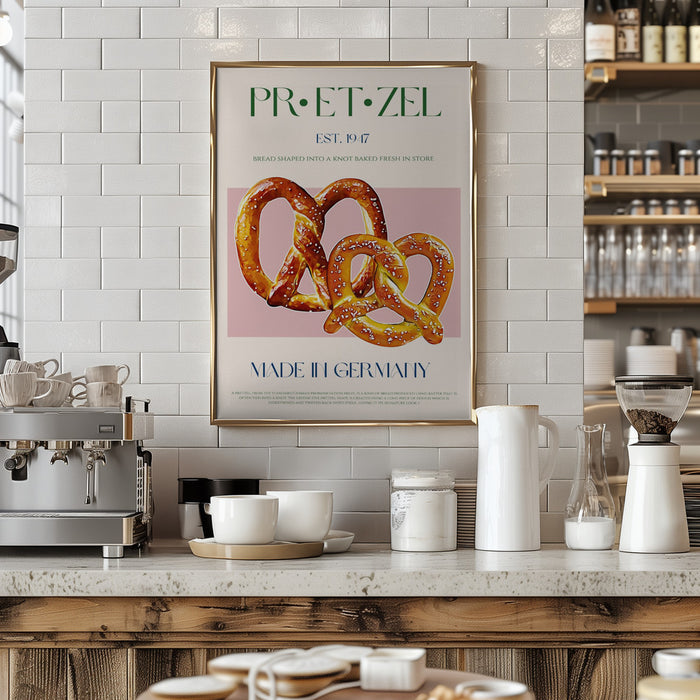 Pretzel Print Framed Art Wall Decor