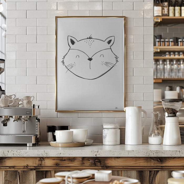 Fox Framed Art Modern Wall Decor