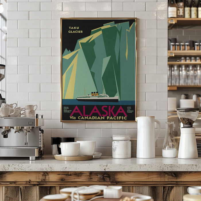 Alaska Via Canadian Pacific. Taku Glacier - No Border Framed Art Modern Wall Decor