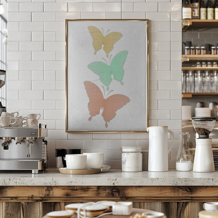 Light Butterflies Framed Art Modern Wall Decor