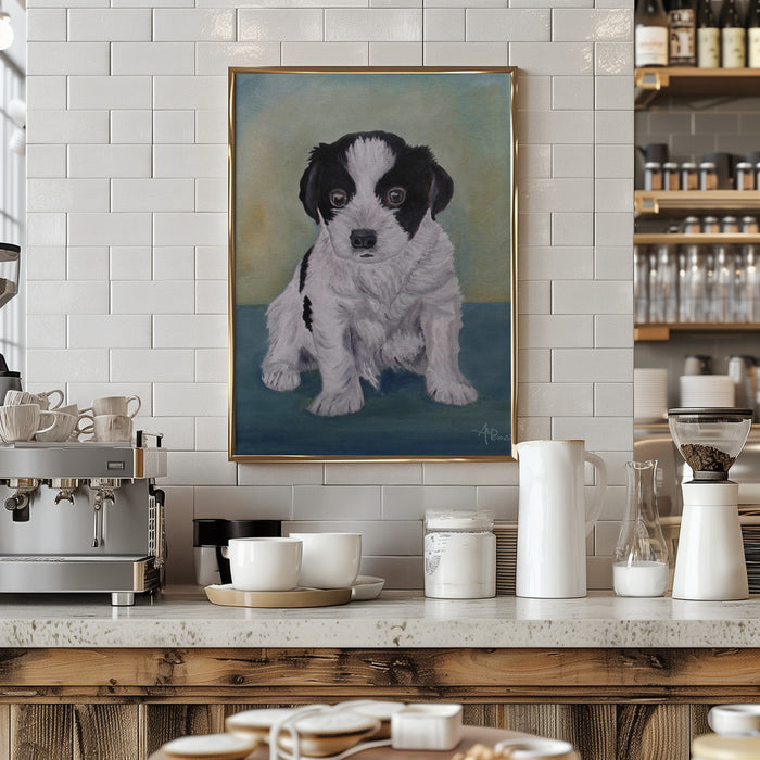 Border Collie Puppy Framed Art Modern Wall Decor