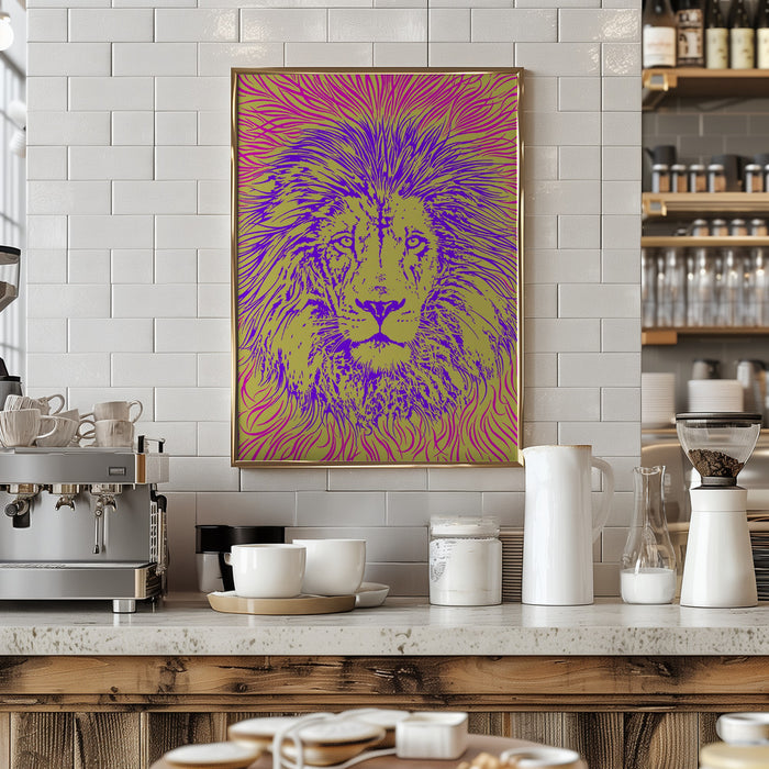 Lion Portrait – King of the Beasts Framed Art Modern Wall Decor