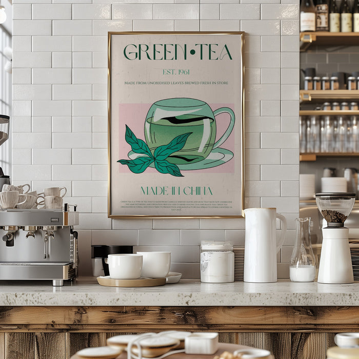 Green Tea  Framed Art Modern Wall Decor