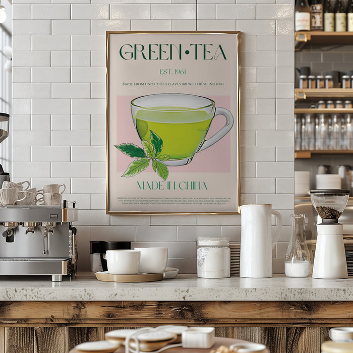 Green Tea Framed Art Modern Wall Decor