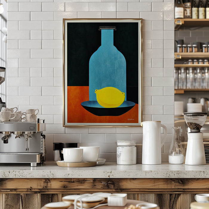 Bottle With (lonesome) Lemon : Skinny Bitch Framed Art Modern Wall Decor