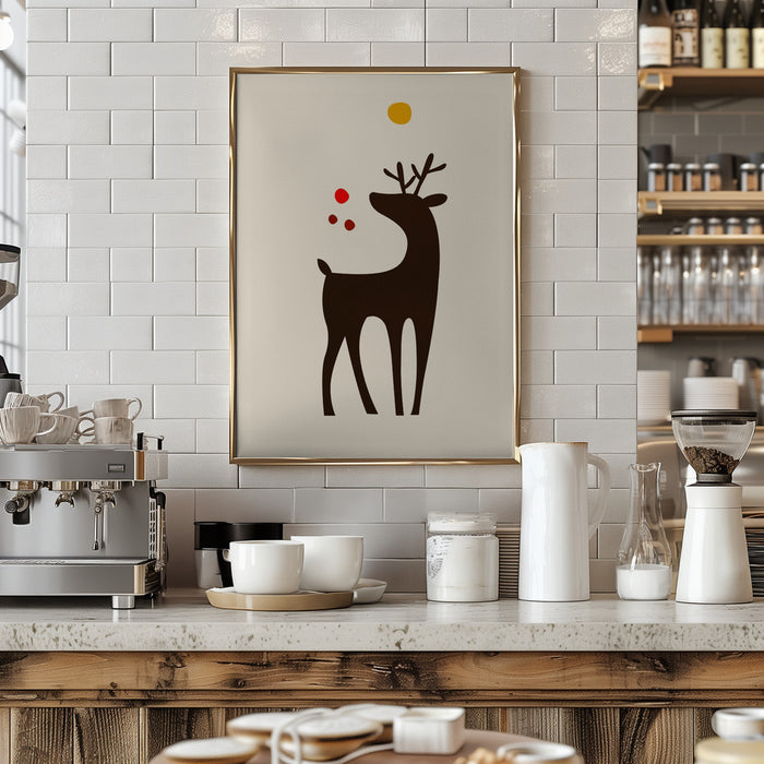 Rudolph Searching for His Nose Framed Art Wall Decor